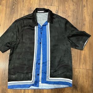 Zara Black and Blue Collared Shirt